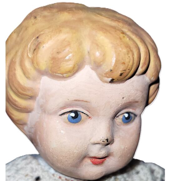 Early 1900s Antique 12” Minerva Tin Head Doll w/Jointed Kid Leather Body German - Picture 6 of 13